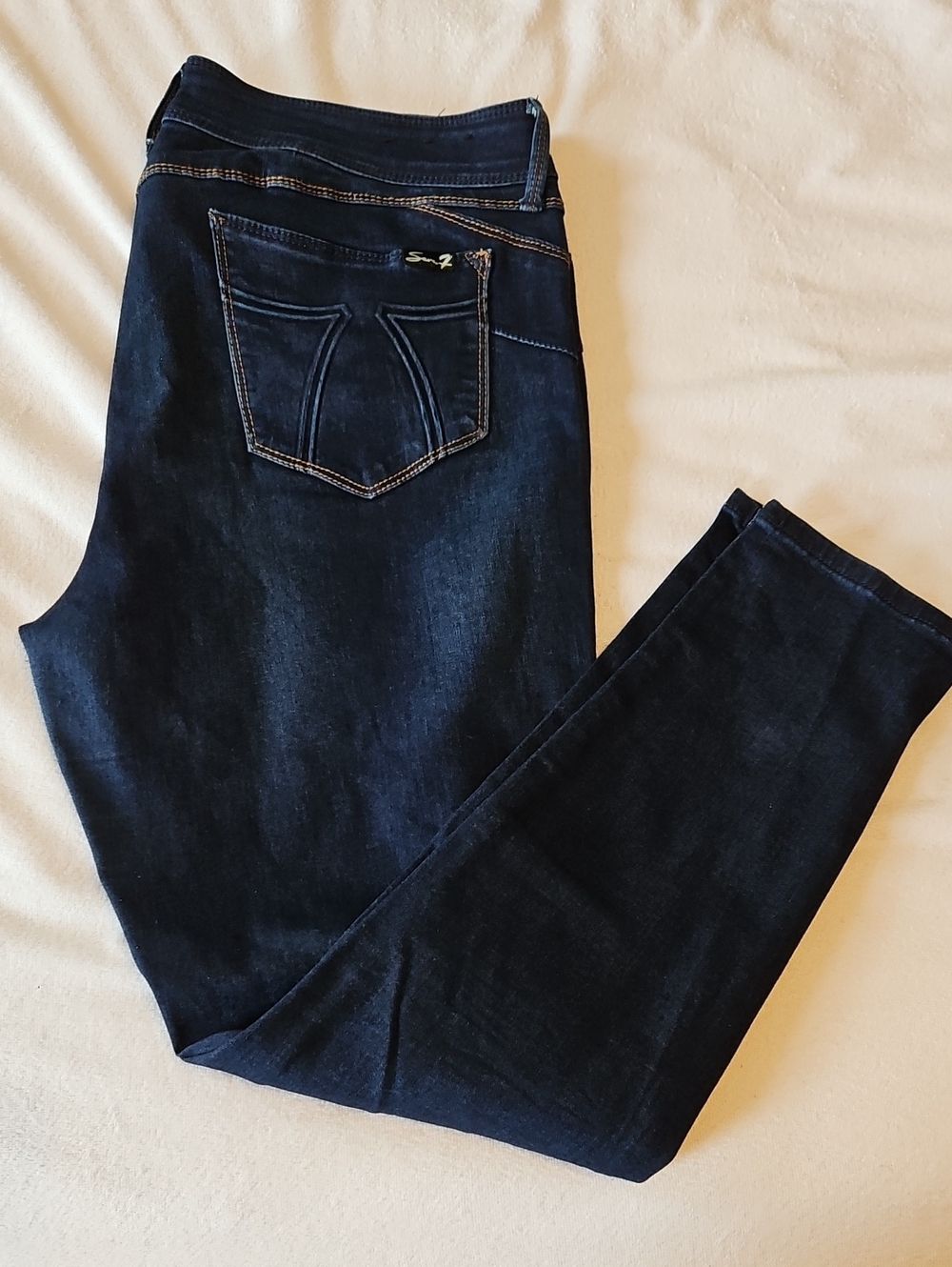 Seven7 Dark Blue Skinny Jeans - Slim Women's Fit